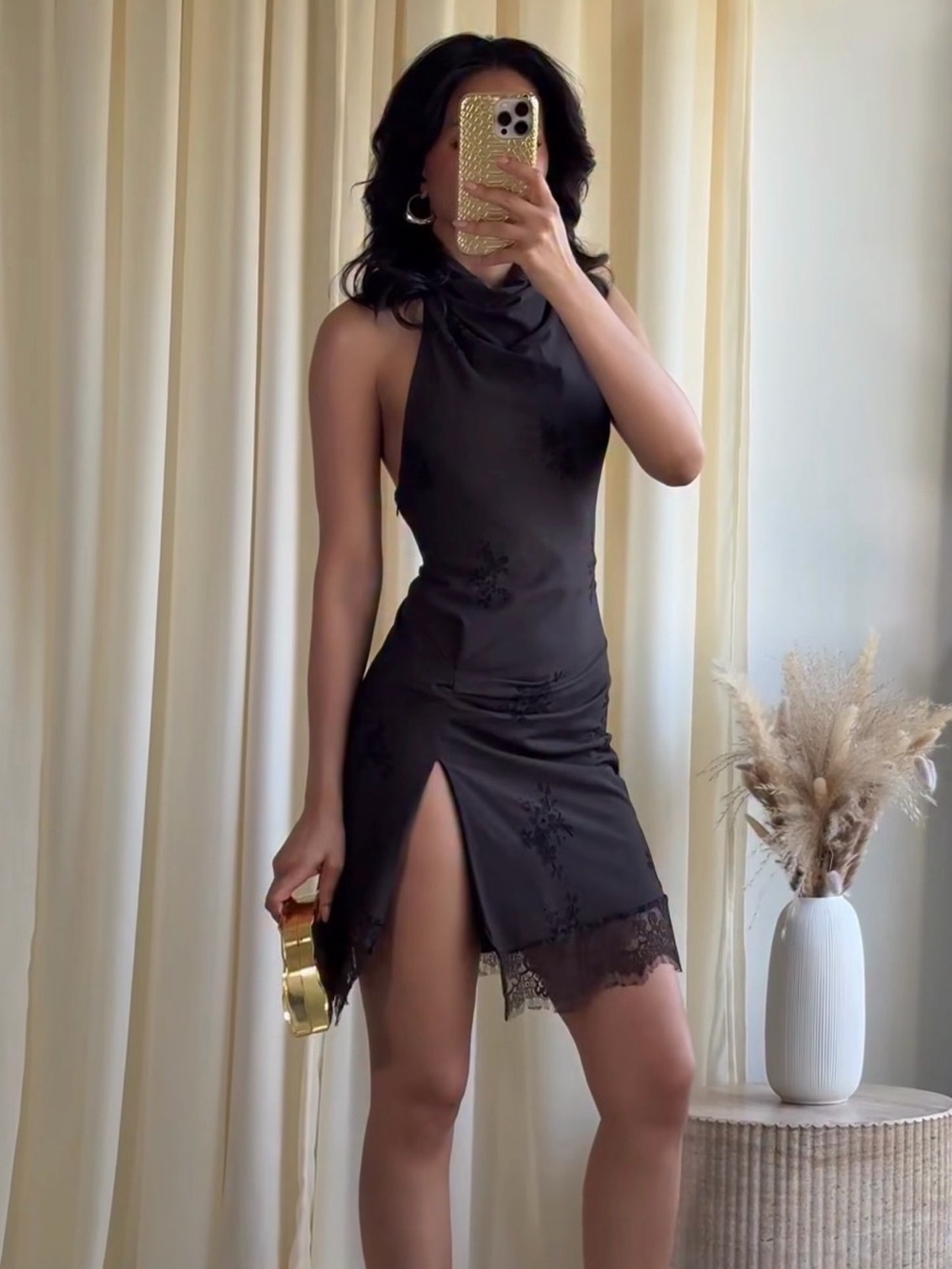 NWT ZARA HALTER LINGERIE STYLE DRESS SIZE S